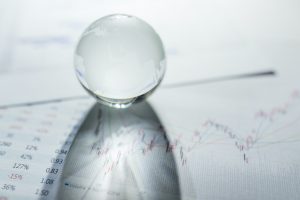 Glass globe on the chart paper